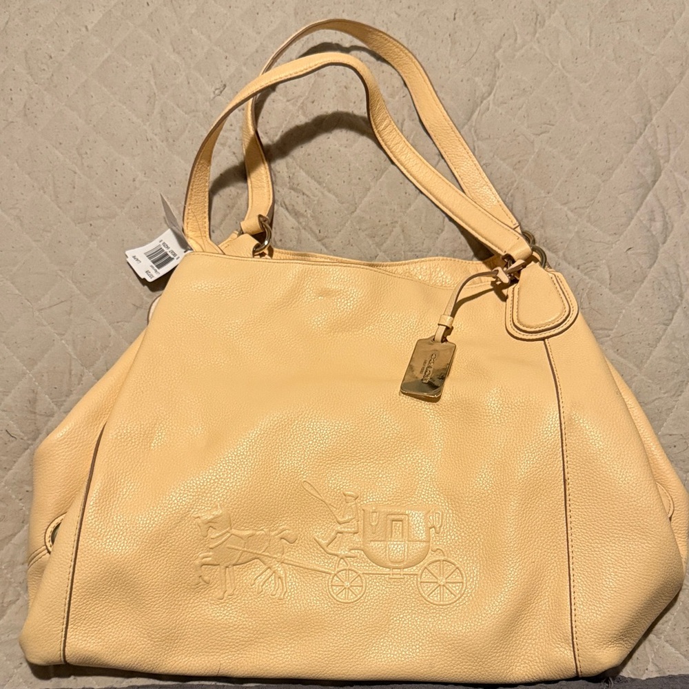 Coach Apricot Leather Shoulder Bag